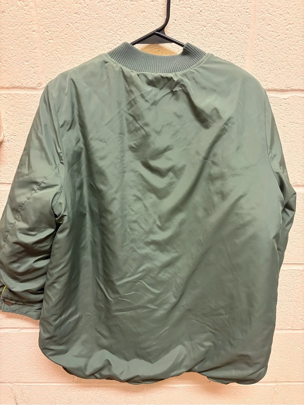 Banana Republic Green and Yellow Reversible Bomber Jacket